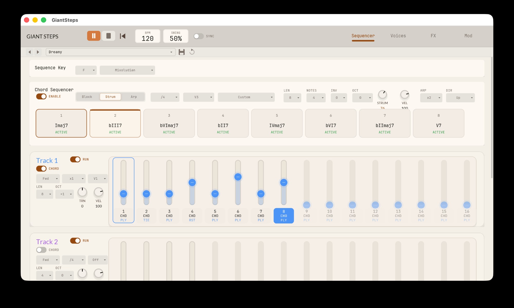Giant Steps interface