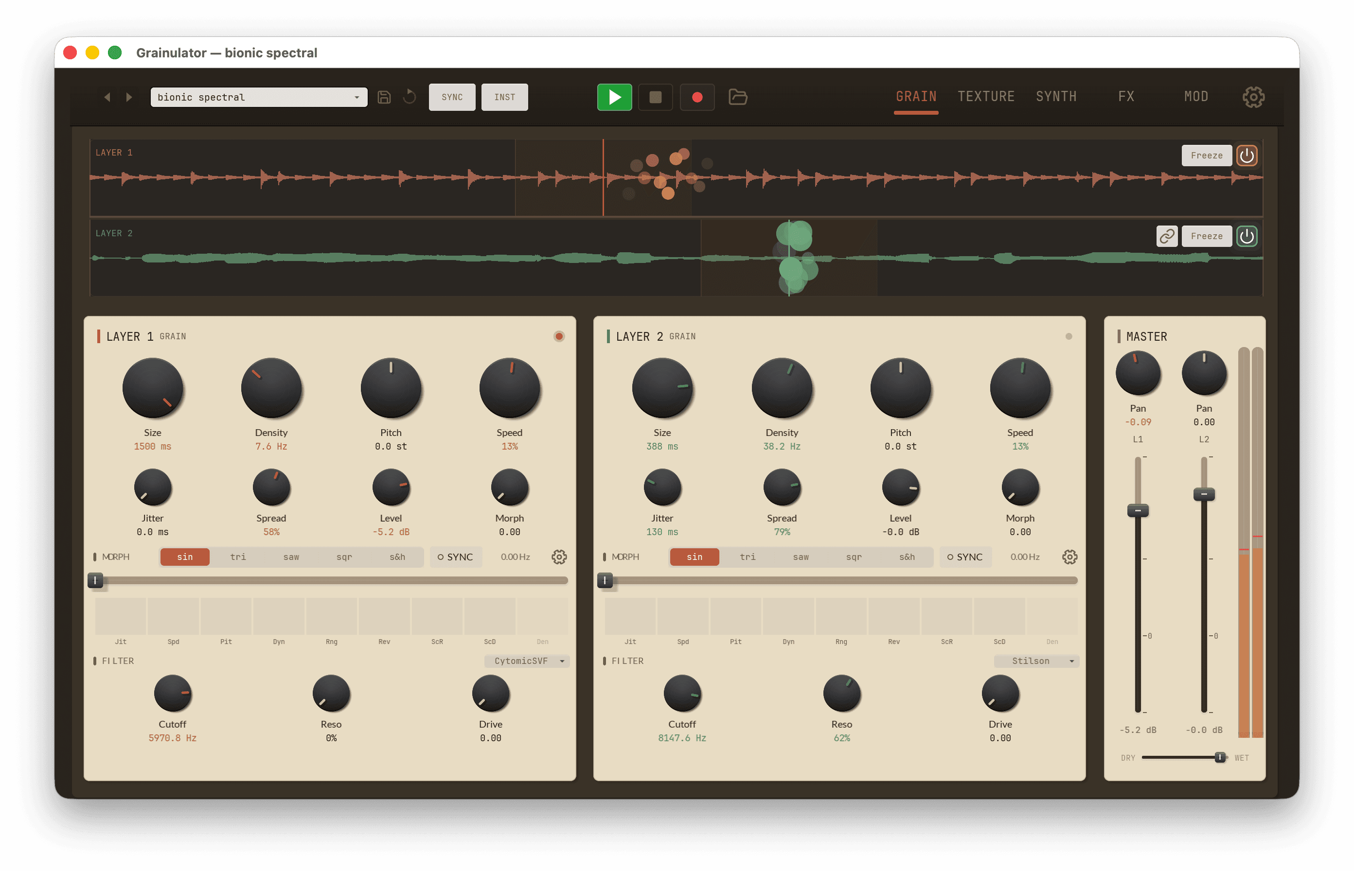 Grainulator plugin interface